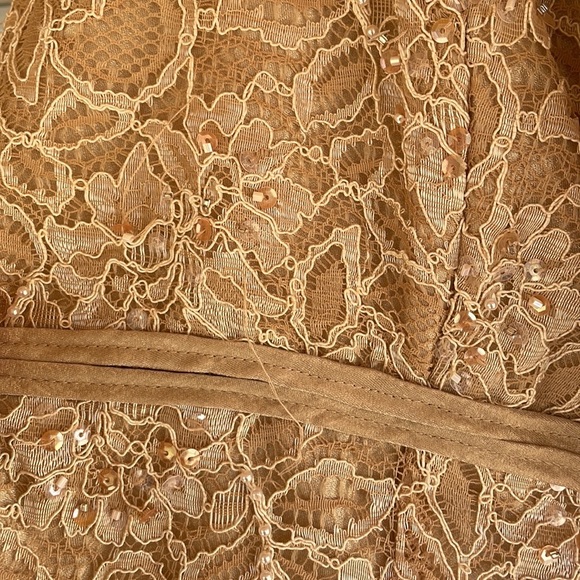 **Beautiful 2 Piece Champagne Gold Gown with lace jacket** - Picture 8 of 10